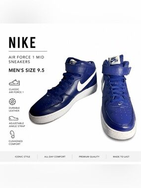 Nike Air Force 1 Mid ‘07 Sneakers | Royal Blue & White | Men’s Size 9.5